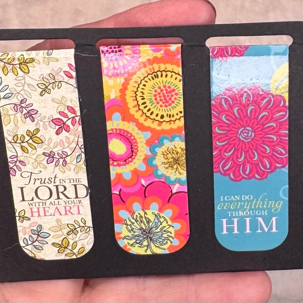 Magnetic Bookmarks Set of 3 - inspirational - floral